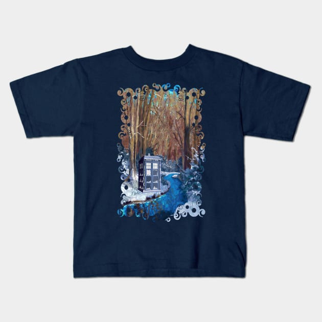 Frozen Tardis Doctor Who Kids T-Shirt by Dezigner007